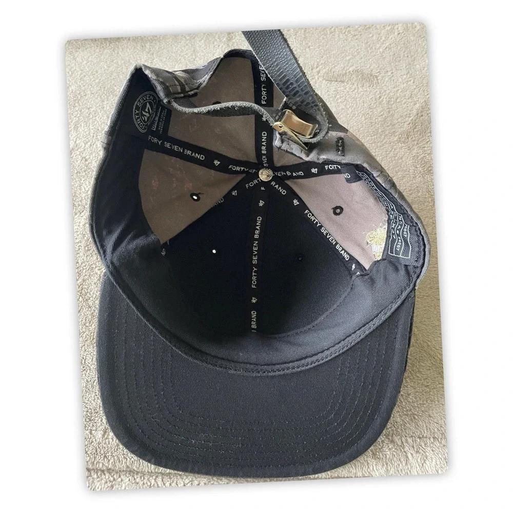 LA Dodgers Camo SnapBack Hat Black Brim Gold Logo Baseball Cap Adjustable